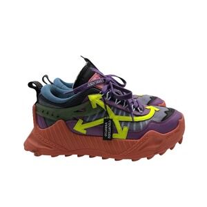 OFF WHITE ODSY 1000 Sneakers Purple Yellow Orange Chunky Sole Size 40